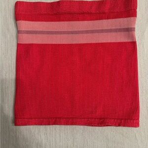Ribbed Red Tube Top with Pink Stripe from Urban Outfitters- size XS/S